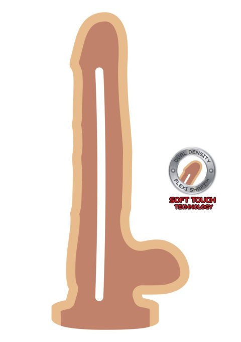 Dildo o podwójnej gęstości ToyJoy jasny 20 cm z jądrami
