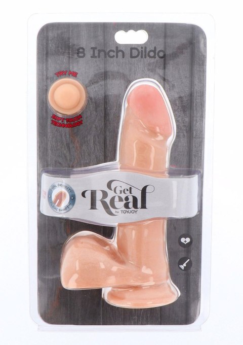 Dildo o podwójnej gęstości ToyJoy jasny 20 cm z jądrami