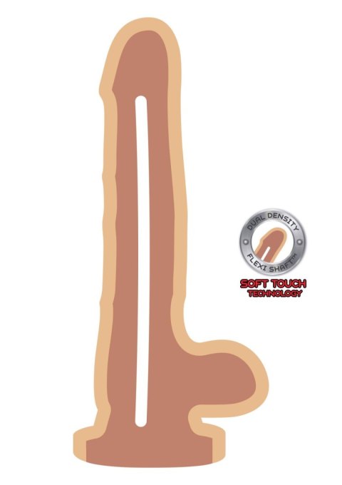 Dildo o podwójnej gęstości ToyJoy jasny 20 cm z jądrami