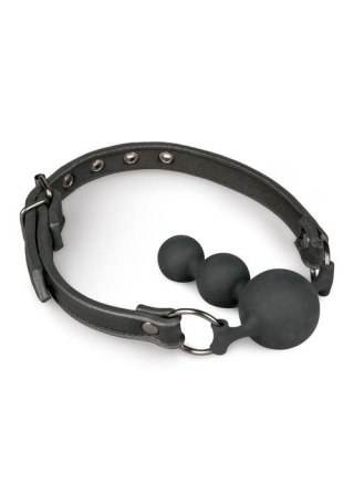 Knebel piłkowy silikonowy z koralikami EasyToys czarny 10 cm