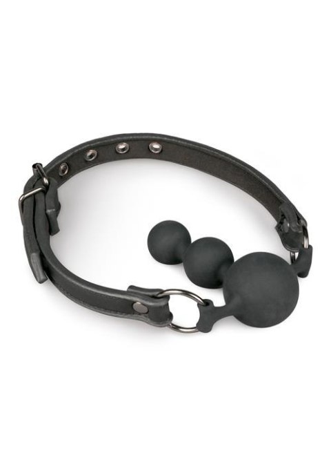 Knebel piłkowy silikonowy z koralikami EasyToys czarny 10 cm