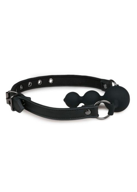 Knebel piłkowy silikonowy z koralikami EasyToys czarny 10 cm