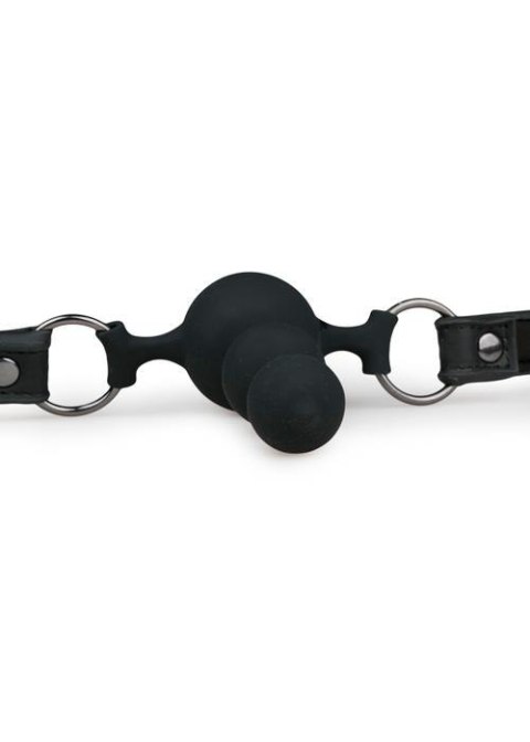 Knebel piłkowy silikonowy z koralikami EasyToys czarny 10 cm