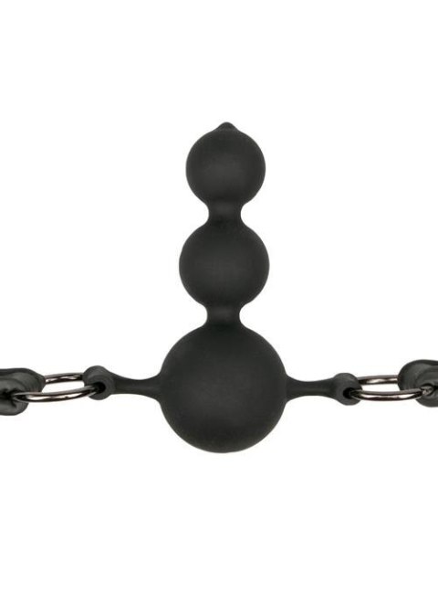 Knebel piłkowy silikonowy z koralikami EasyToys czarny 10 cm