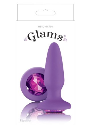 Korek analny Glams Gem Plug fioletowy silikonowy 10.5 cm