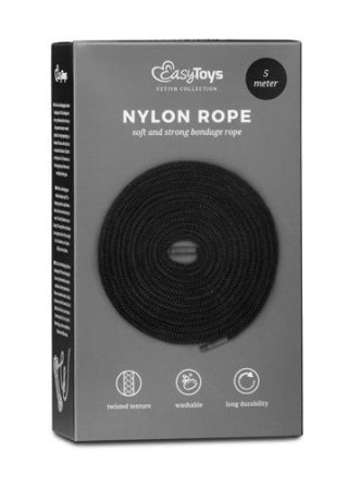 Lina bondage nylonowa EasyToys czarna 5m