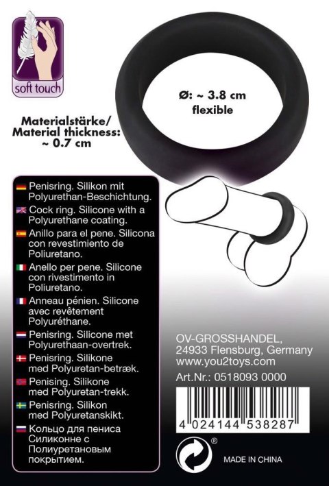 Pierścień erekcyjny silikonowy Black Velvets 3.8 cm