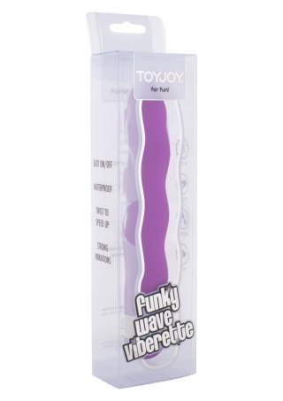 Wibrator falisty ToyJoy Funky Wave fioletowy 18 cm wodoodporny