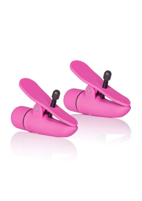 Wibrujące klamry na sutki Nipplettes Calexotics różowe 7 cm