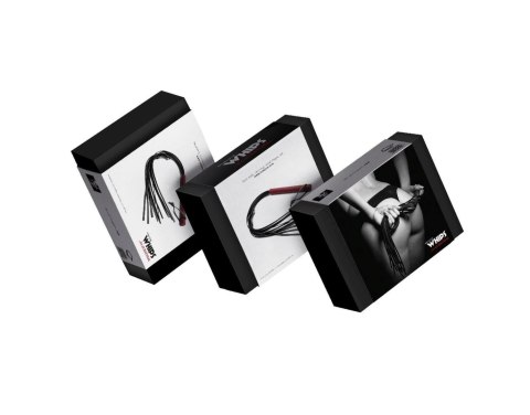 Pejcz mały skórzany Whips czerwony 60 cm