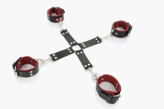 Skórzany krzyżak Whips Collection czerwony