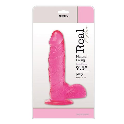 Dildo żelowe Real Rapture różowe z przyssawką 19 cm