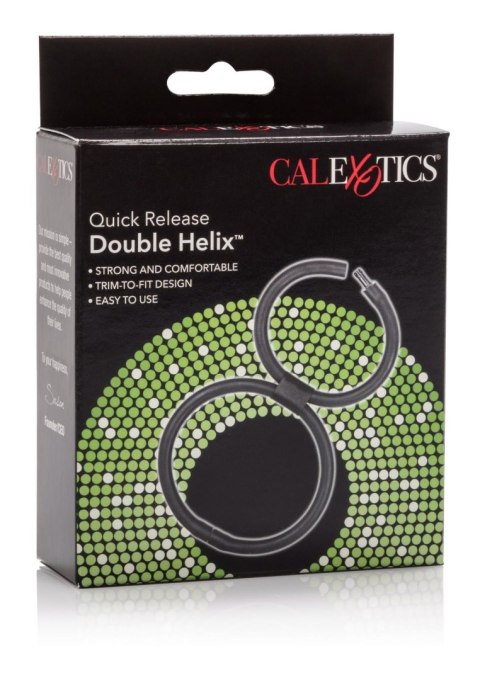 Pierścień erekcyjny gumowy Quick Release Double Helix czarny 6 cm