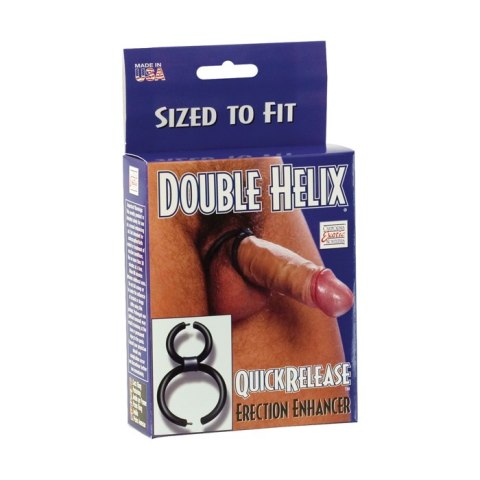 Pierścień erekcyjny gumowy Quick Release Double Helix czarny 6 cm