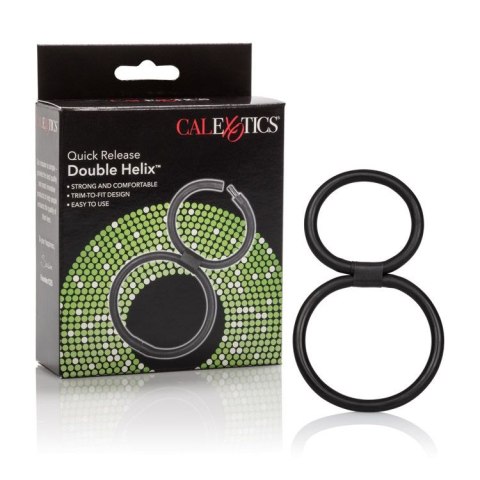 Pierścień erekcyjny gumowy Quick Release Double Helix czarny 6 cm