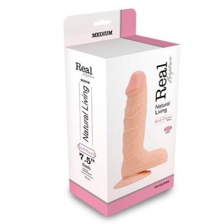 Wibrator realistyczny Real Rapture cielisty z przyssawką i pilotem 21,5 cm