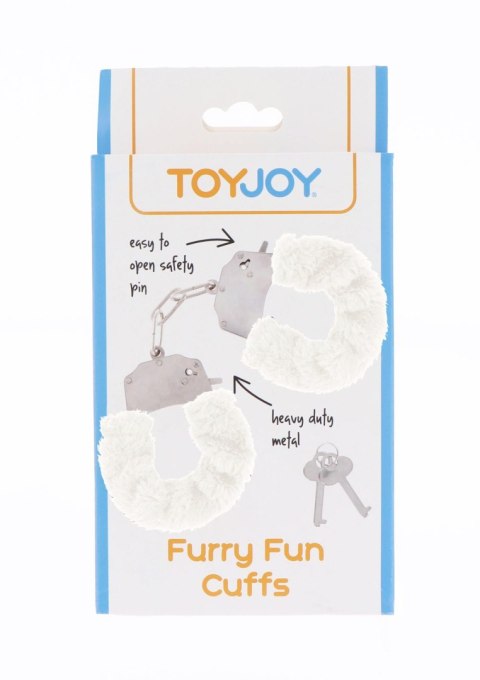Kajdanki piórkowane regulowane ToyJoy białe