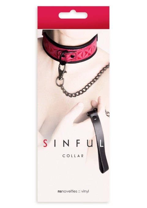 Obroża z smyczą Sinful różowa NS Novelties