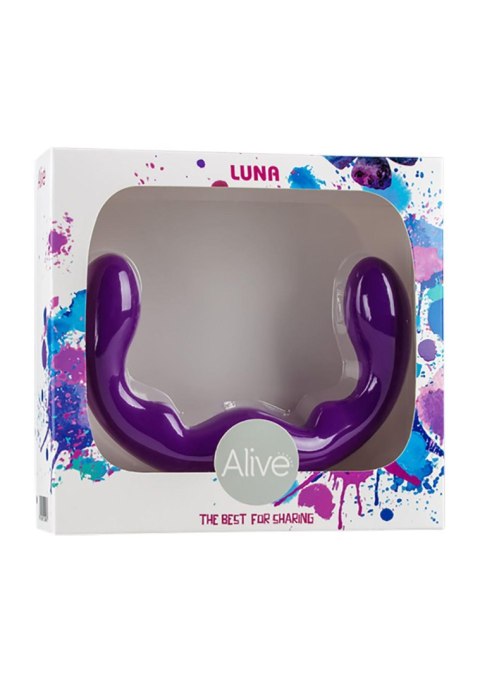 Podwójne dildo prążkowane Alive Luna silikonowe 25,5 cm