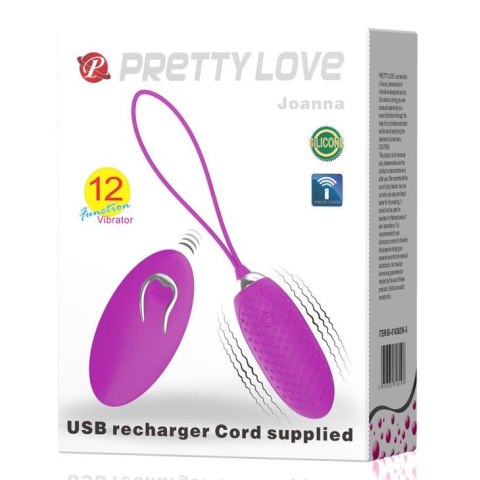 Bezprzewodowe wibrujące jajko Pretty Love Joanna USB 12 funkcji