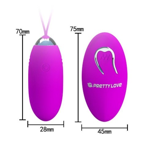 Jajko wibrujące Pretty Love Jenny silikonowe z pilotem USB 7 cm