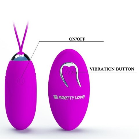 Jajko wibrujące Pretty Love Jenny silikonowe z pilotem USB 7 cm