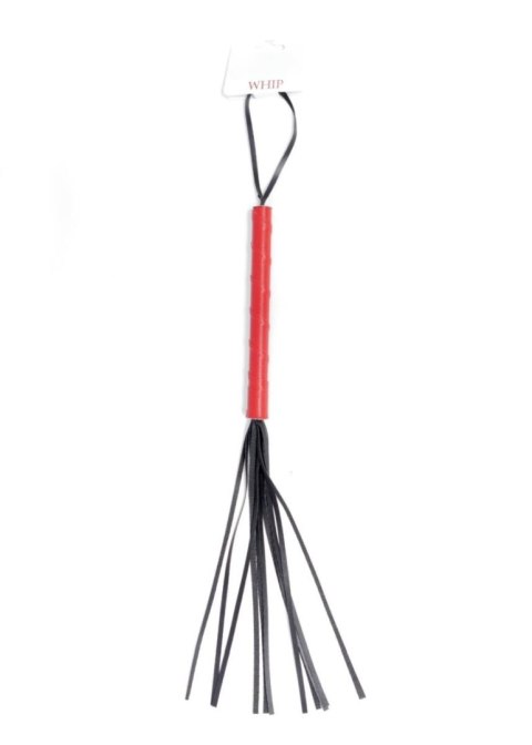 Pejcz ze skórzanymi paskami Fetish B Series czerwony 50 cm
