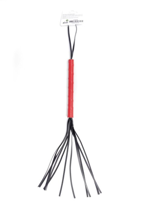 Pejcz ze skórzanymi paskami Fetish B Series czerwony 50 cm