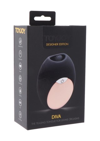 Stymulator łechtaczki Diva Mini Tongue ToyJoy czarny USB 7 cm