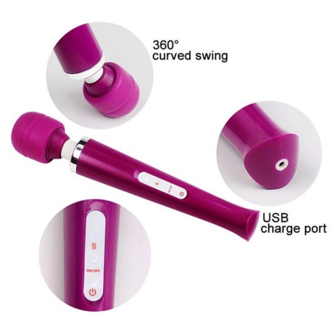 Stymulator łechtaczki Magic Wand silikonowy czarny USB 10 funkcji