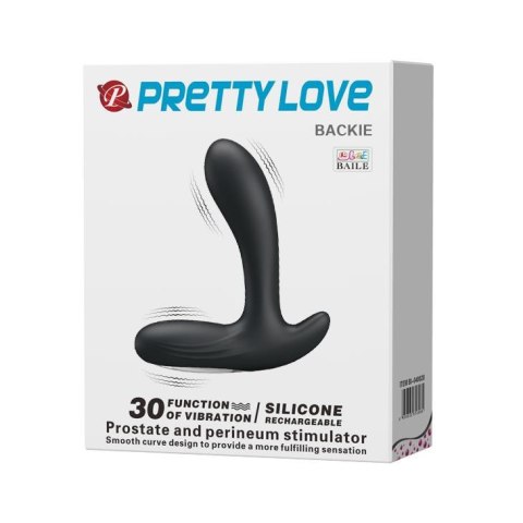 Wibrujący masażer prostaty Pretty Love Backie czarny USB