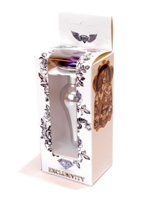 Biżuteria analna HeavyFun srebrna fioletowa 9,5 cm