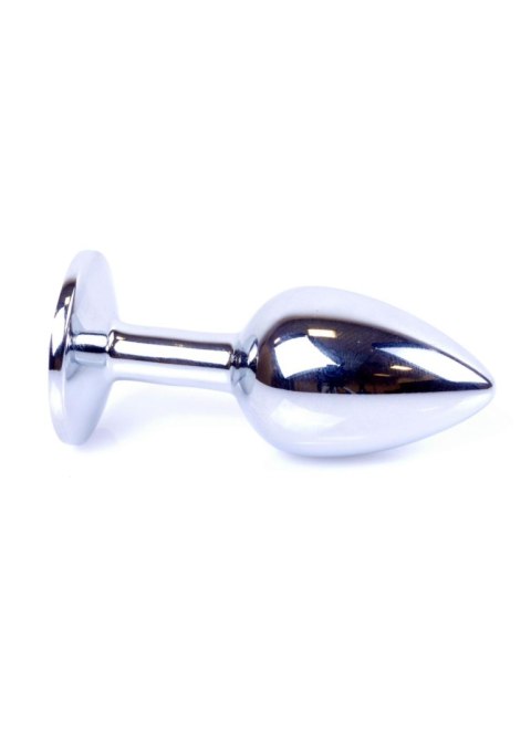 Biżuteria analna srebrna z czarnym diamencikiem 7 cm