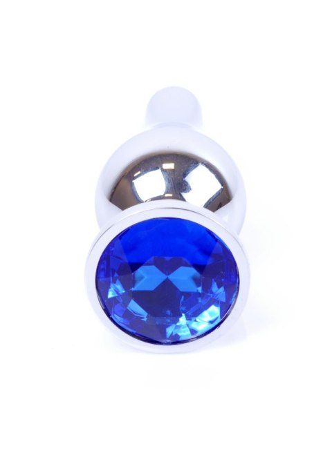 Biżuteria analna srebrna z diamentem ciemnieniebieska HeavyFun 9.5 cm