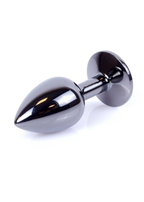 Biżuteria analna stalowa z diamentem HeavyFun srebrna niebieska 7 cm