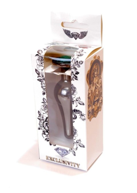 Biżuteria analna ze stali nierdzewnej zielony diament 9.5 cm