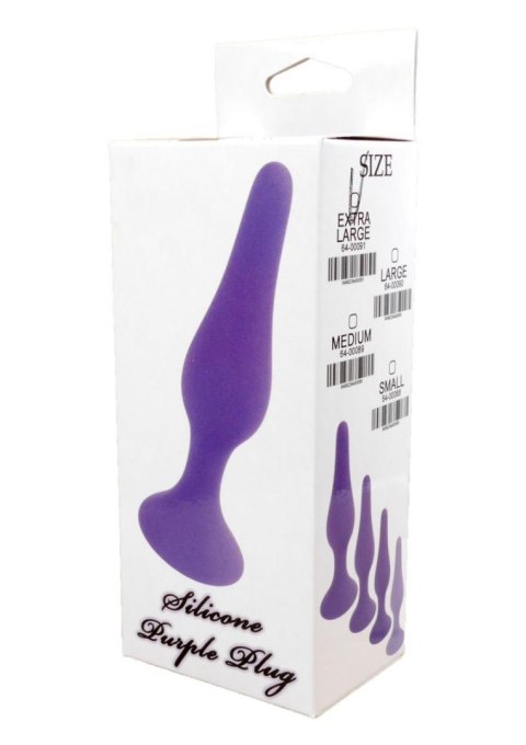 Korek analny silikonowy B Series HeavyFun fioletowy mały 10 cm