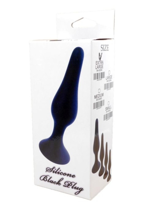 Korek analny silikonowy BOSS czarny mały 10 cm