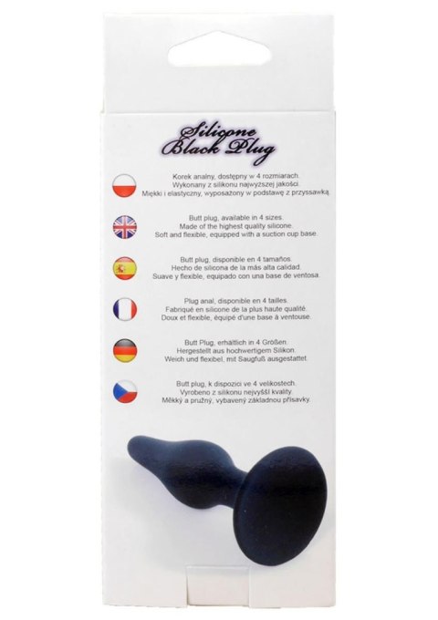 Korek analny silikonowy BOSS czarny mały 10 cm