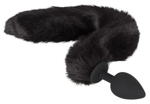 Korek analny z ogonem i uszami kota Bad Kitty czarny 9 cm