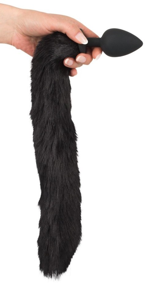 Korek analny z ogonem i uszami kota Bad Kitty czarny 9 cm