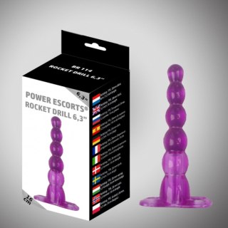 Korek analny Wiertarka rakietowa Power Escorts fioletowy 16 cm