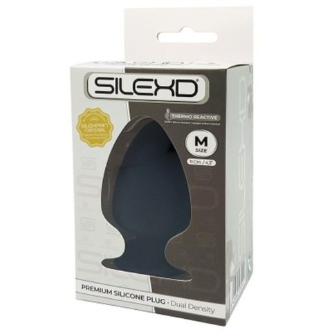 Korek analny silikonowy Silexd podwójnej gęstości M czarny 11 cm