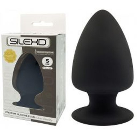 Korek analny silikonowy Silexd podwójnej gęstości S czarny 9 cm