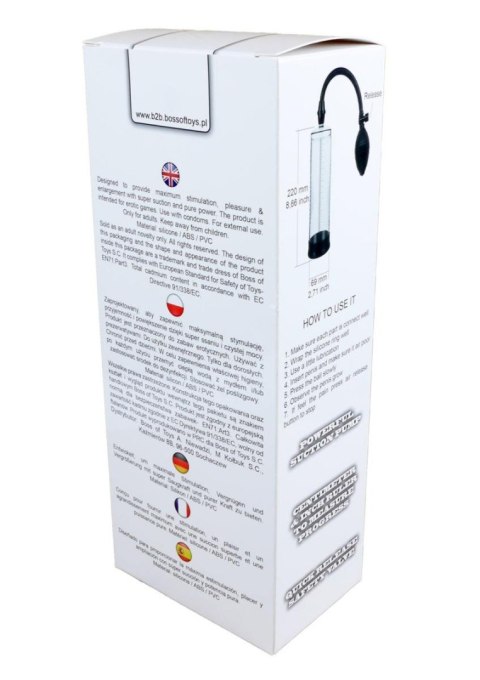 Pompka próżniowa silikonowa Powerpump B Series Power czarna przezroczysta