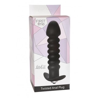 Silikonowy korek analny Twisted wibrujący Lola Toys czarny 11 cm