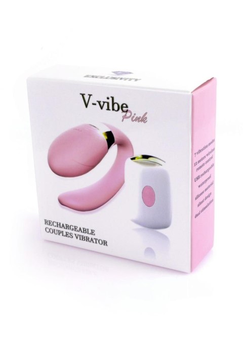 Stymulator V Vibe różowy silikonowy USB z pilotem B Series Smart