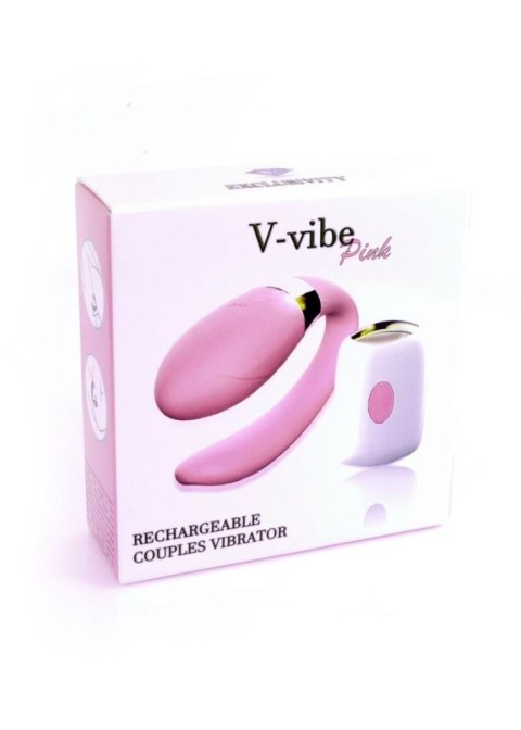Stymulator V Vibe różowy silikonowy USB z pilotem B Series Smart