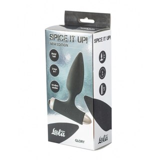 Wibrujący korek analny Lola Toys Glory Black silikonowy 15 cm AAA