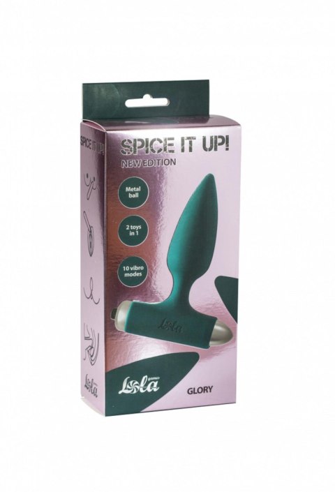 Wibrujący korek analny Lola Toys Glory ciemnozielony 15 cm